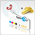 1000x Stickers with special cutting + partial gold, 5,2x8,4 cm
